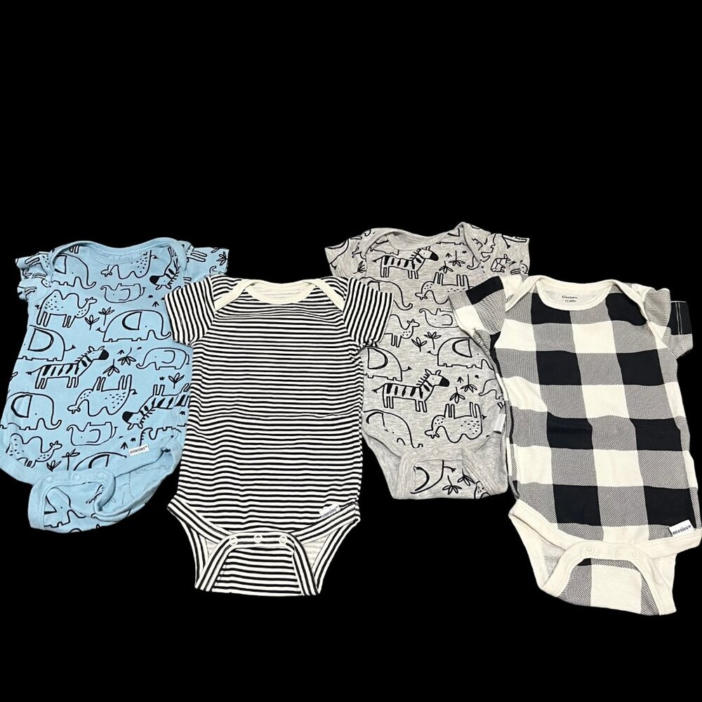 Gerber 4-Piece Baby Onesies | 3–6 Months | 100% Cotton - Picture 2 of 4